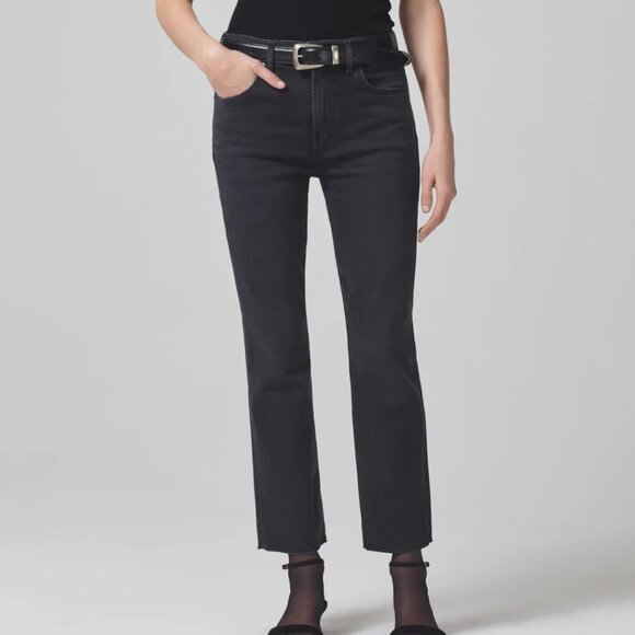 Citizens of humanity Isola Raw Hem Crop Slim Straight Leg Jeans
